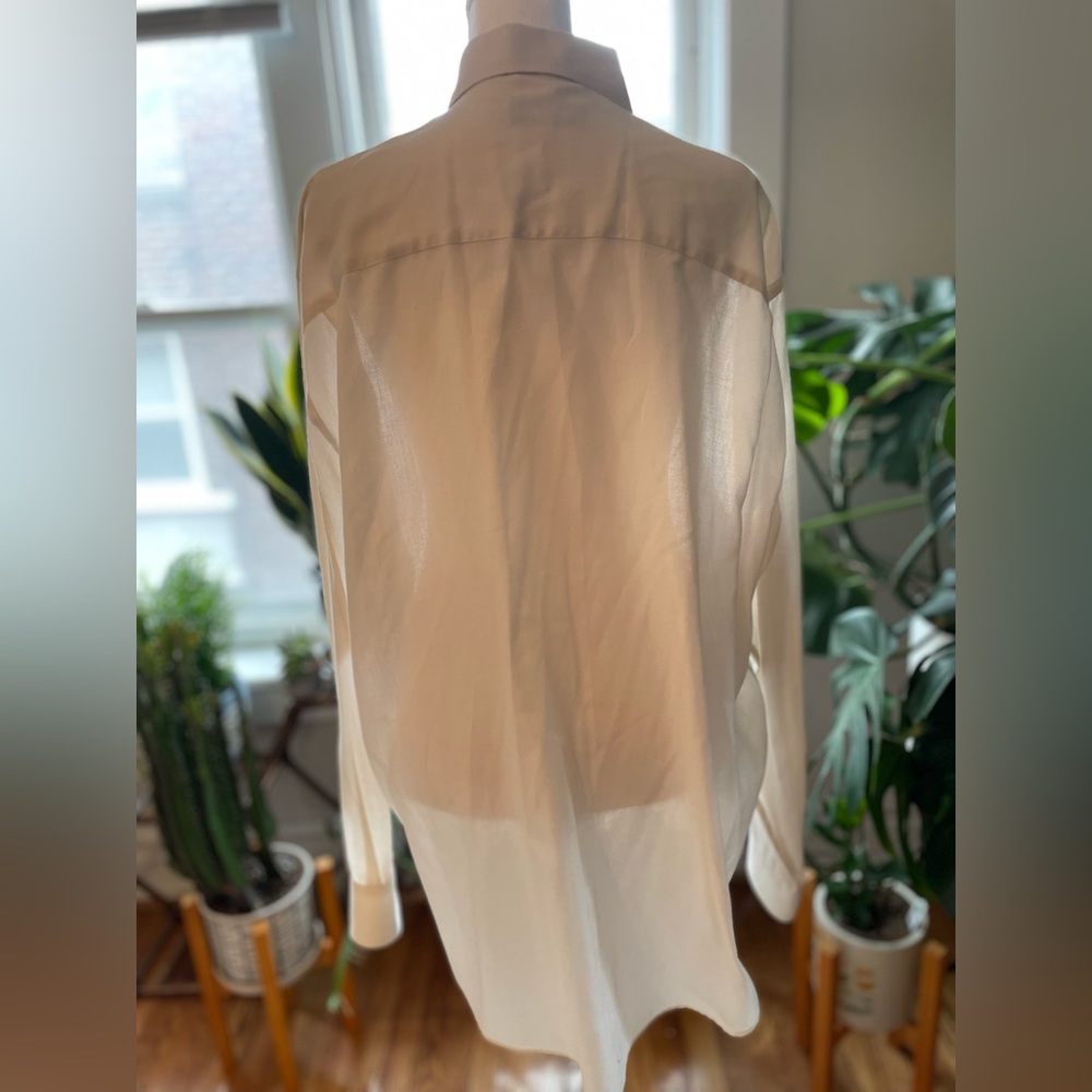 Yves Saint Laurent White Linen Button-down - Picture 3 of 6
